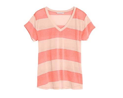 T-Shirt a strisce rosa chiaro e rosa